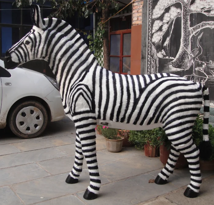 Standing Zebra Stuffed Animals Plush Toy Kids Toys Simulation Zebra Doll Photography Props Christmas Zebra Birthday Gifts