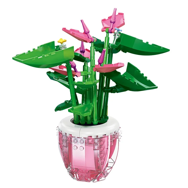 2024  Wholesales Cute Plastic Building Block Flower Bouquet Set Model Toy Building Blocks with Beauty of Flowers
