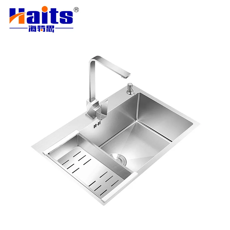 Haits Handmade Stainless Steel Single Bowl Single Faucet Kitchen Sink