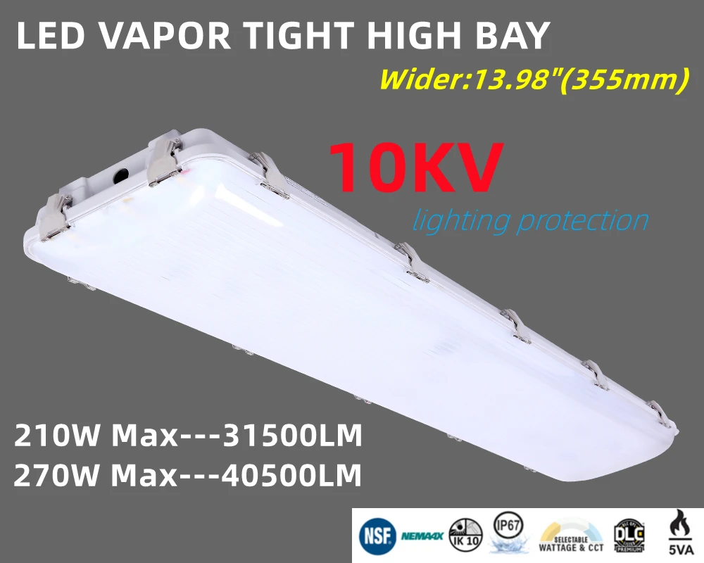 40000lm Super Bright  IP67 LED Triproof  Vapor Tight Warehouse Fixture With NSF