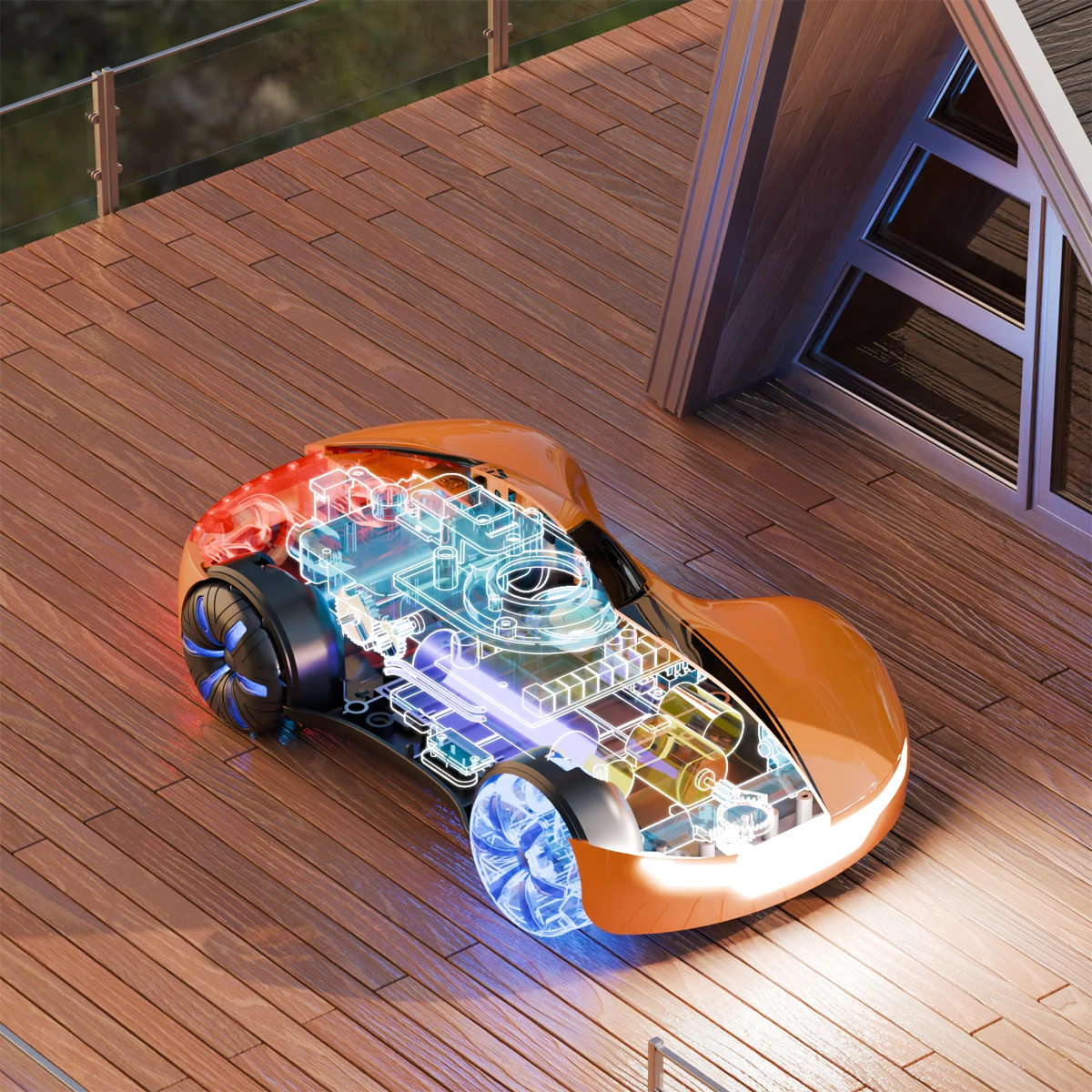 2.4ghz Remote Control 360 Degree Rotating Stunt Car Toys 1/16 Dual Control Gesture Sensing Spray RC Drift Concept Racing Car