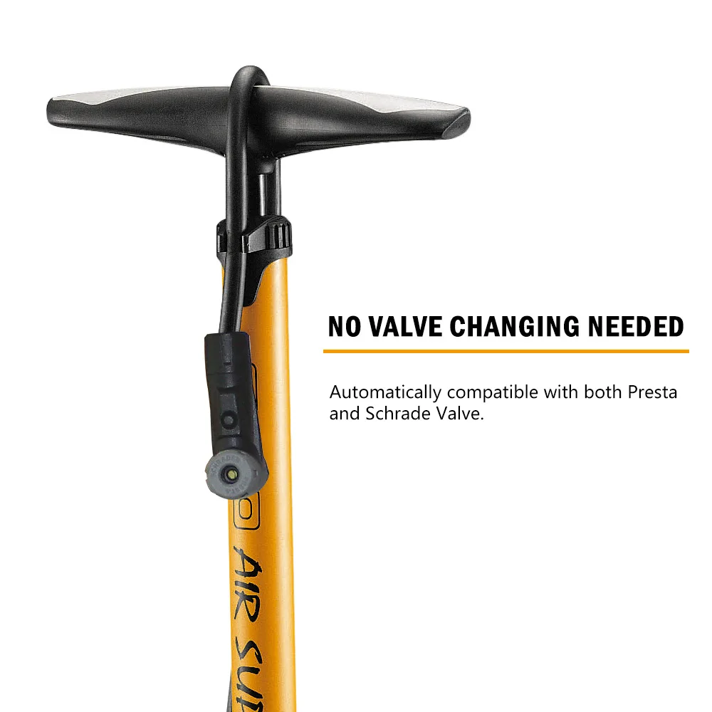160 PSI Floor Pump Presta Valve Bicycle Tire Pump With barometer High Pressure Bicycle Foot Air Bike Pump