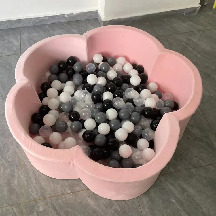 Wholesale pink Blue Beige Grey Foam Baby Ball Pit Foam Sponge Durable Non Toxic Kids Ball Pit Soft Play Set Play Foam Ball Pit