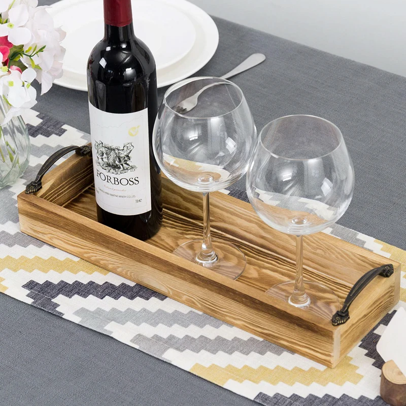 Factory wholesale Variety Craft rectangle  wood beer tray