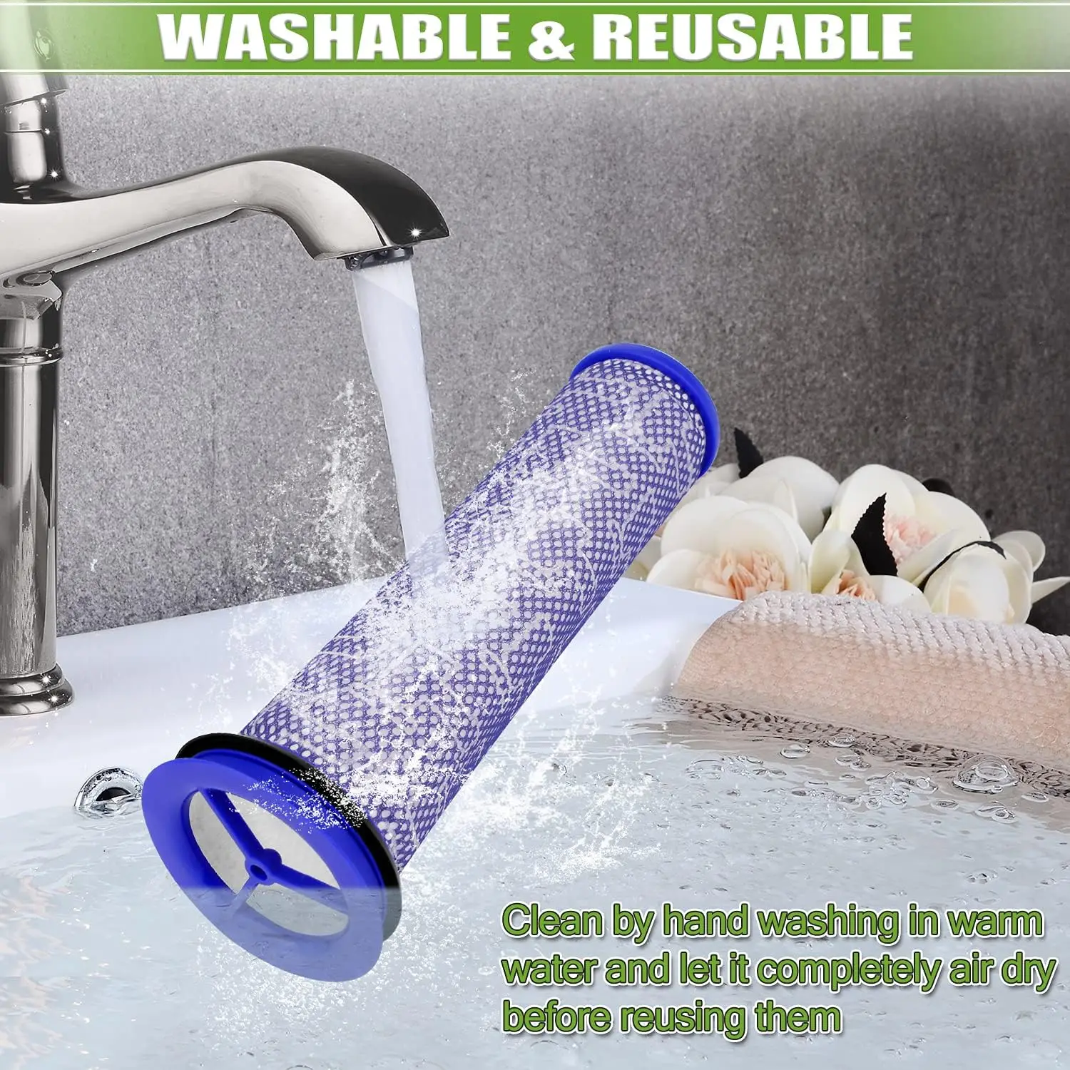 Hepa Post-Motor Filter & Pre-Motor Filter Replacement fit for Dyson DC41,DC65,DC66 for Animal and Ball Vacuums for Multi Floor