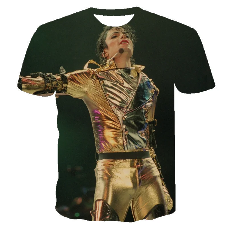 Rapper Michael Jackson Printed Hip Hop 3D T-shirt Men/Women 2022 Summer New Fashion Casual King Of Pop Print Casual Cool Shirts