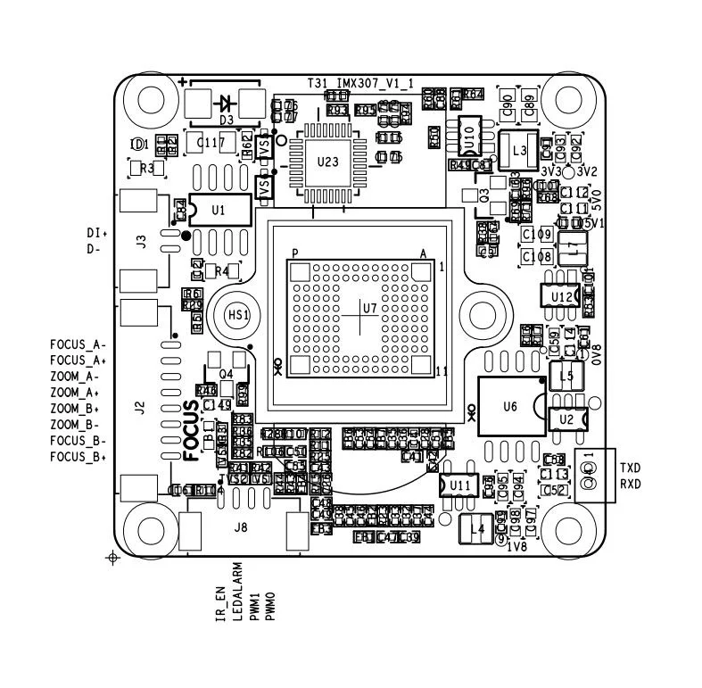 FSAN H.265 2MP IMX307 CMOS датчик системы камеры безопасности печатная