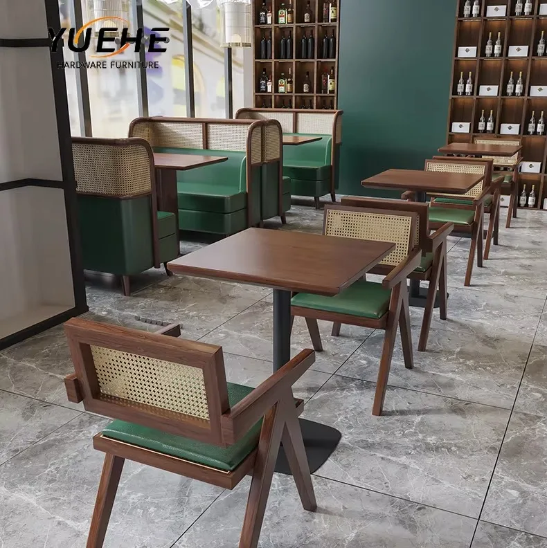 new design long dining bench sofa wooden rattan leather bench seat for restaurant and cafe