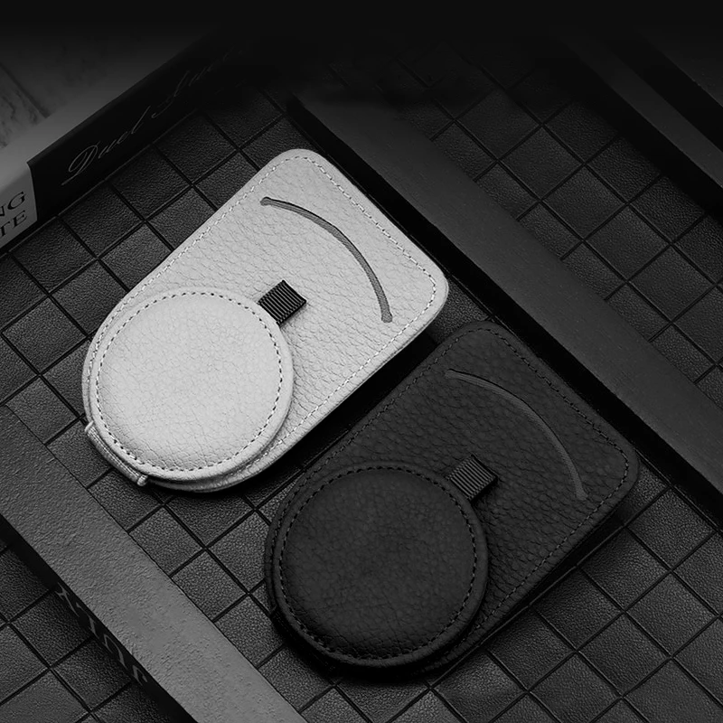Sunglasses Holders for Car Sun Visor Magnetic Leather Glasses Eyeglass Hanger Clip for Car Ticket Card Clip Eyeglasses Mount