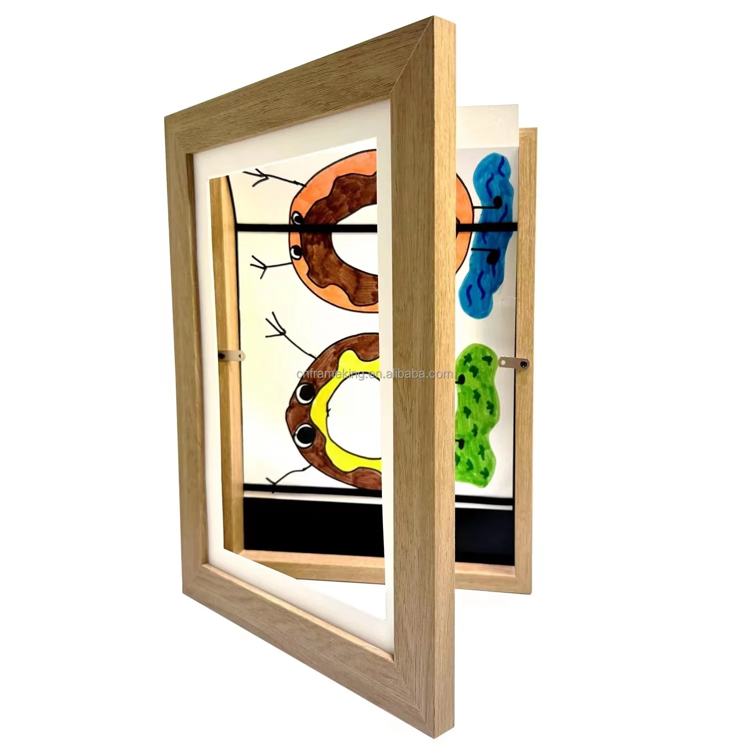 Kids Artwork Picture Frame changeable in Black Wood with Shatter Resistant Glass kid art frame changeable a4 photo frames