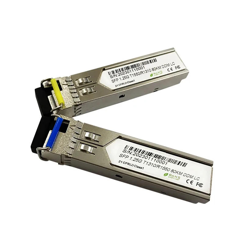 1.25G Gigabit SFP Fibre Optic Modules 1310nm 1550nm Single Mode Single Fiber LC SC 80KM DDM SM SFP Module