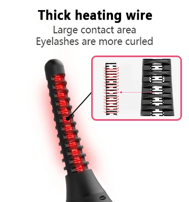 Cheap Free Shipping Eyelash Small Mini Custom Portable Pink Black Electric Hot Heat Heated Eye Eyelash Lash Curler With Comb