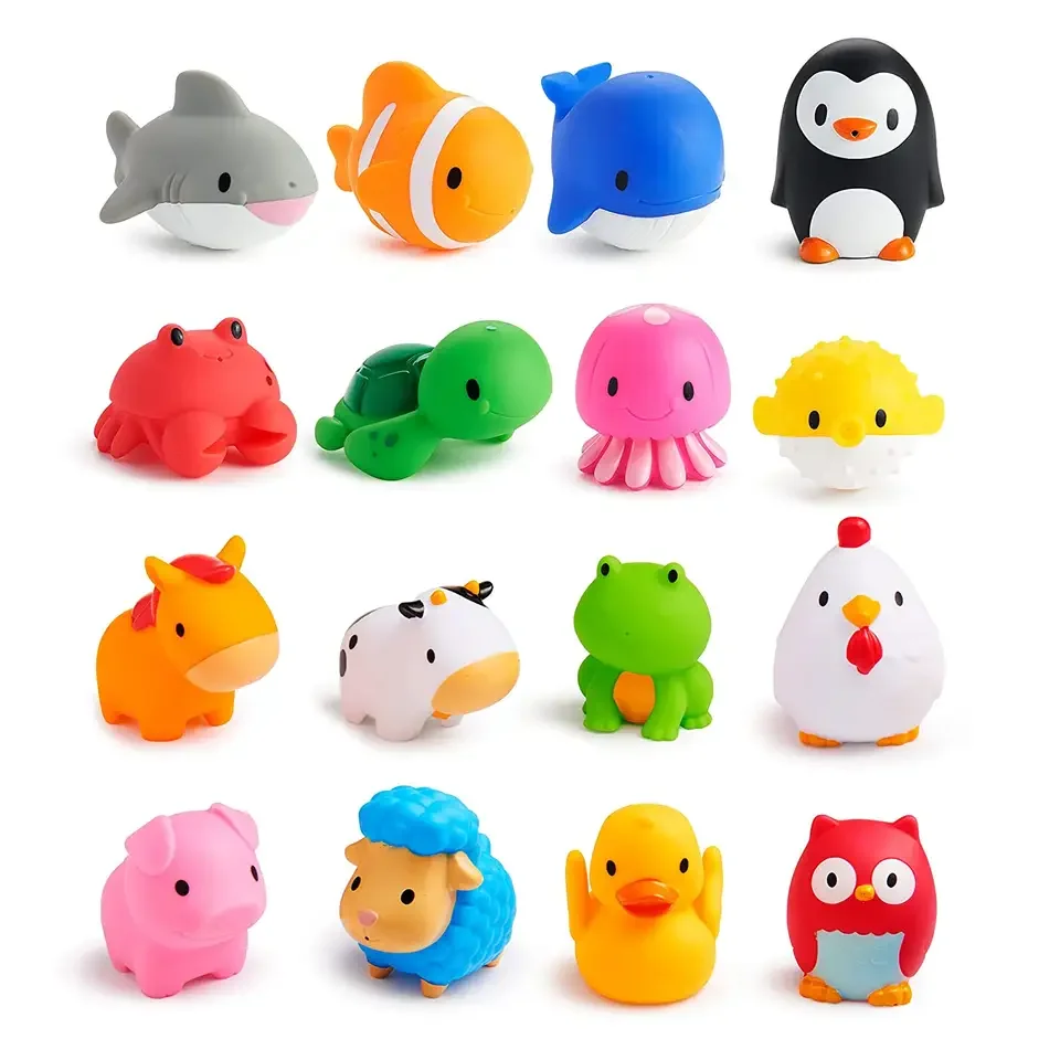 Hot Sale Bulk Baby Bath Set Toy Cute Novelty Children Cartoon Animal Bathtub Toy