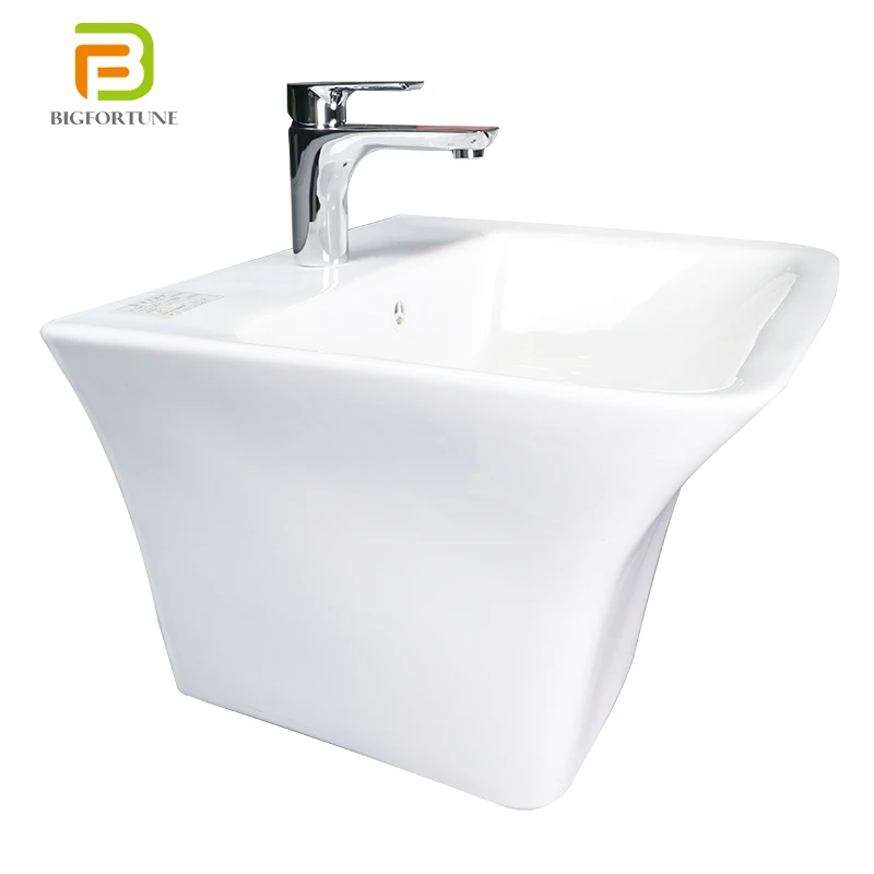 Hot sale porcelain wall hung basin lavatory sanitary ware ceramic bathroom sink lavabo wall hanging basins