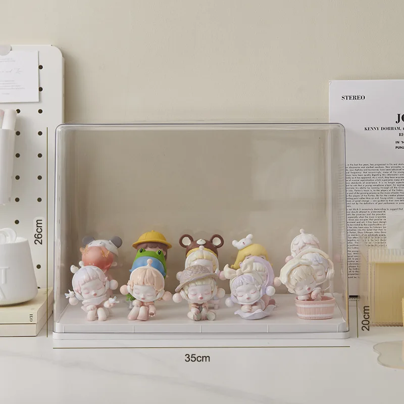 Plastic Figure Storage Box Toys Pop Figures Display Case Spinning Display Stand Makeup Organizer