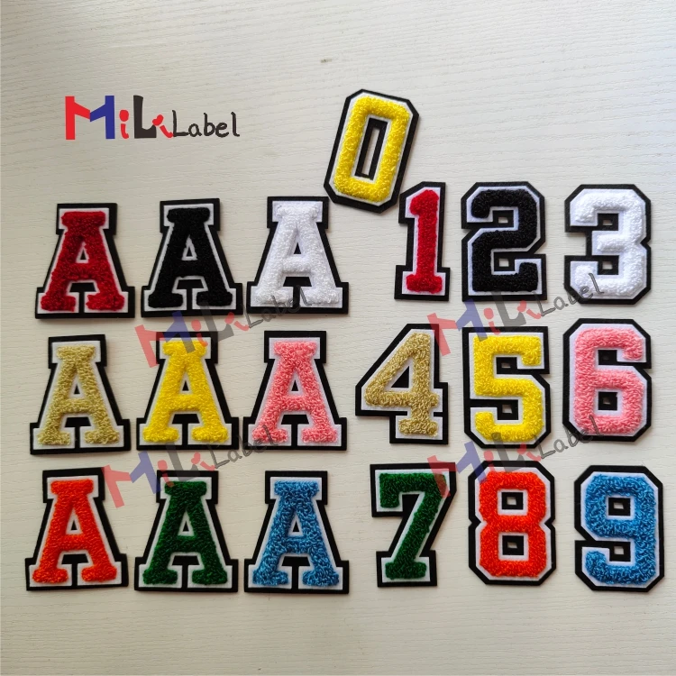 
wholesale alphabet numbers and the heart patches custom embroidery custom patches chenille patches 