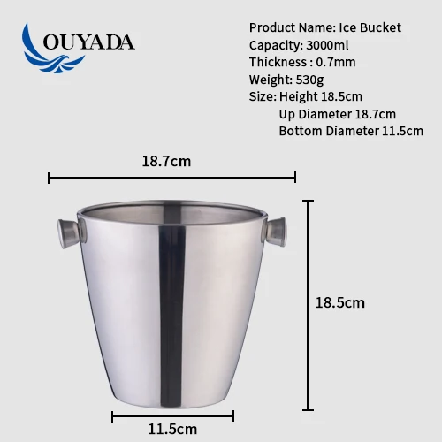 
Factory Direct decorative double wall silver stainless steel metal bucket 1l 5l 10l 16l 30l beer small mini metal bucket 