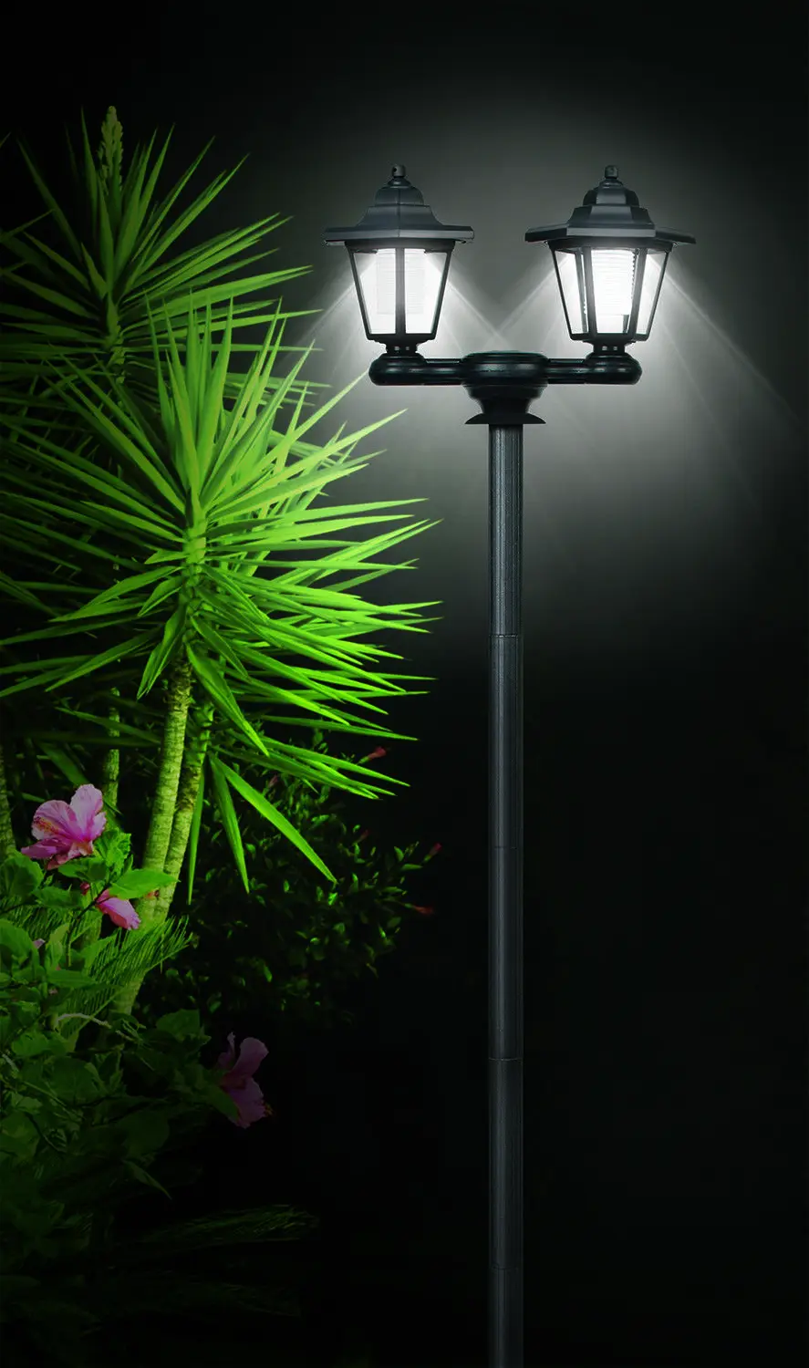 Double Head Solar LED Light Wall Mounted Post Lantern