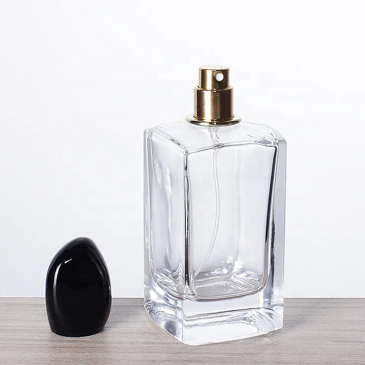 New design perfume bottle 30ml 50ml 100ml luxury empty transparent thickened square sprayer perfume glass bottle