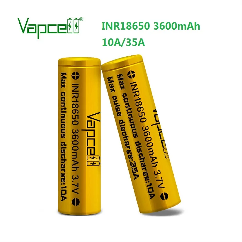 
18650 оптовая продажа vapcell gold 18650 3600 мАч 35A литиевая перезаряжаемая батарея high diran 3,7 vape mod фонарик  (62124009889)