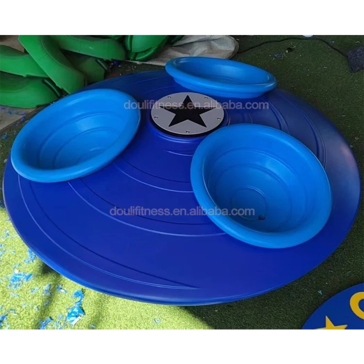 Dream kids outdoor 3 colorful seats UFO shaped multi spinner merry go round carousel playground equipment for children