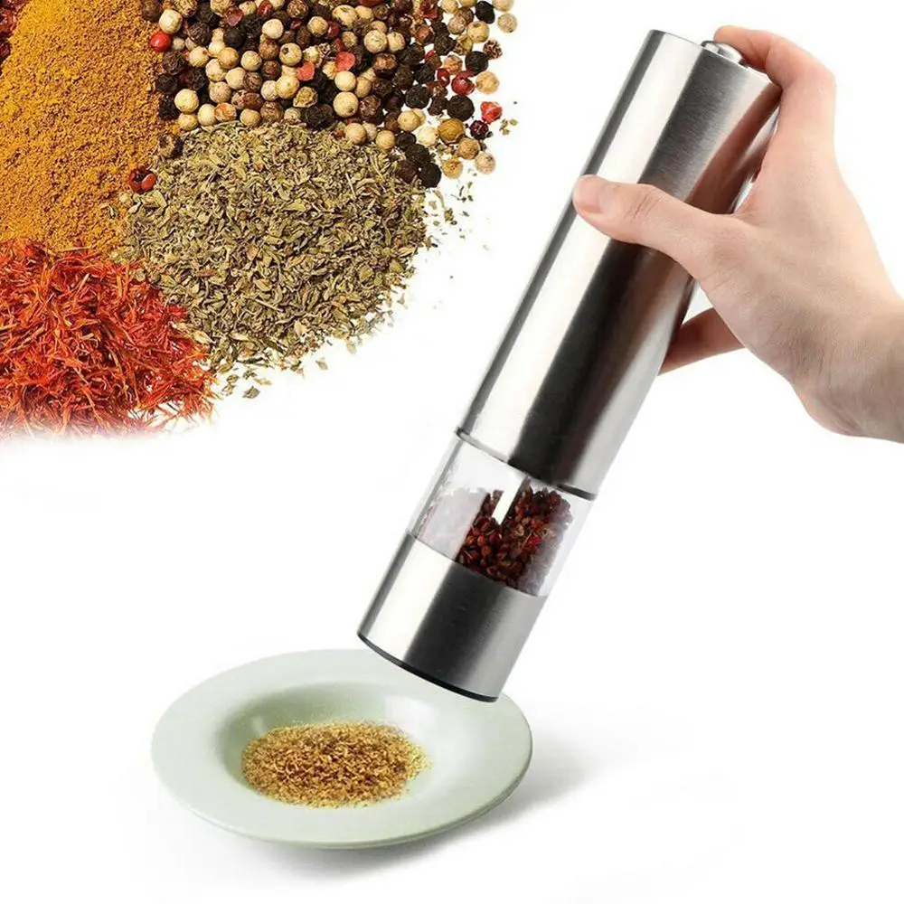 Electric Automatic Mill Pepper and Salt Grinder LED Light Spice Grain Mills Porcelain Grinding Core Kitchen Tools