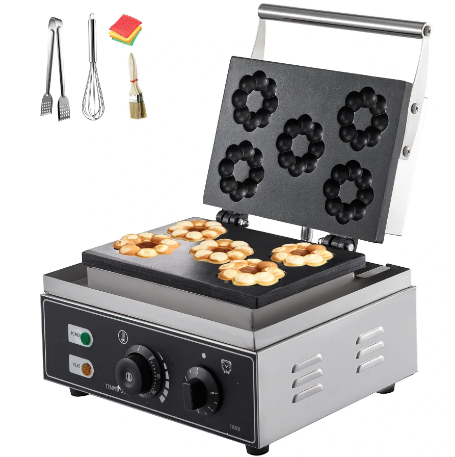 Snack Bakery Equipment Commercial flower Shape Waffle Maker Machine electric donut maker machine