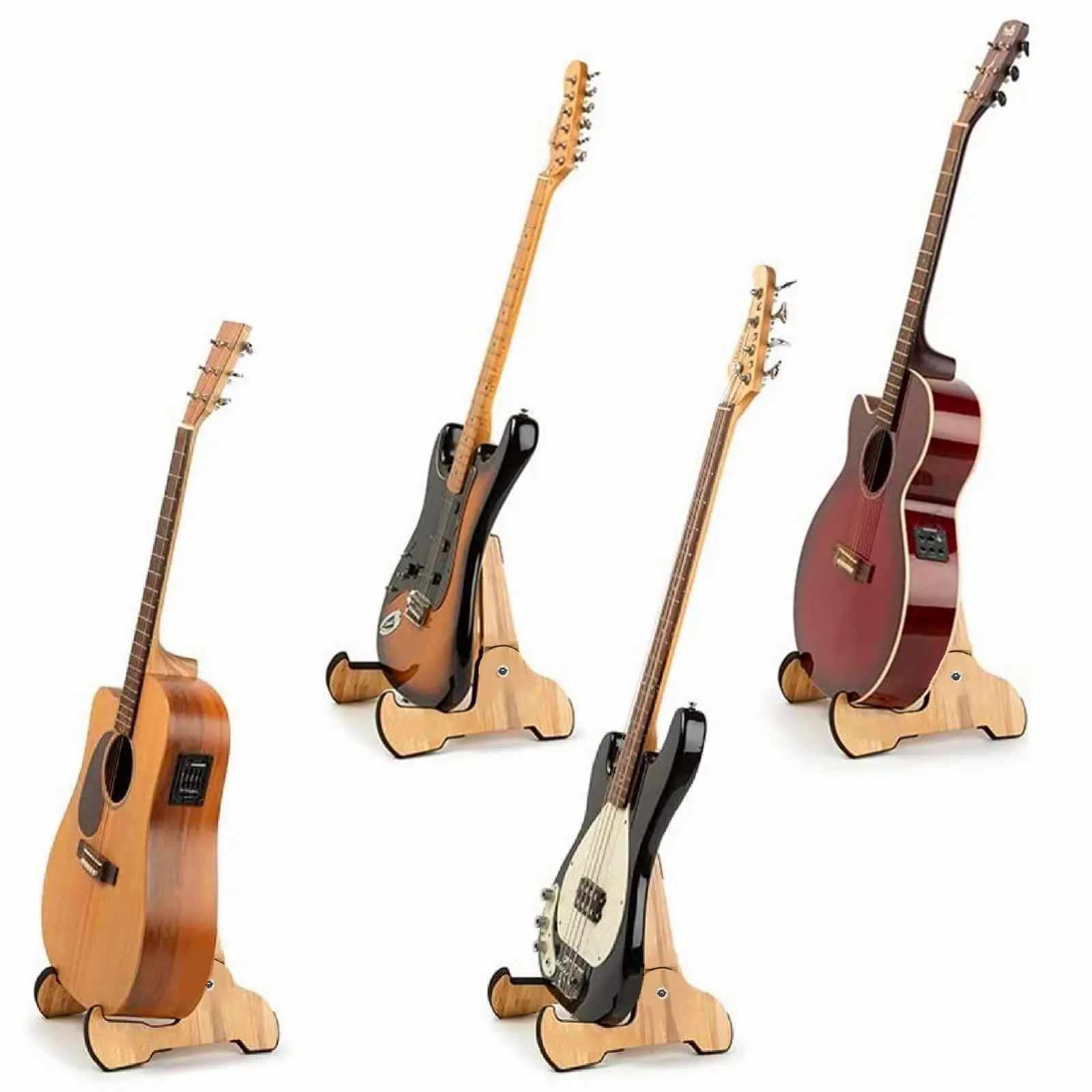 Bamboo Guitar Stand Tripod A-Frame Stand Universal For Acoustic And Bass Electric Guitars Folding Floor Stand Guitars Holder