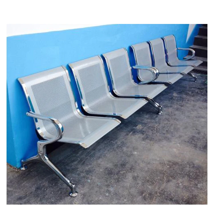 Airport waiting metal chair used hospital waiting room public waiting three seats chair
