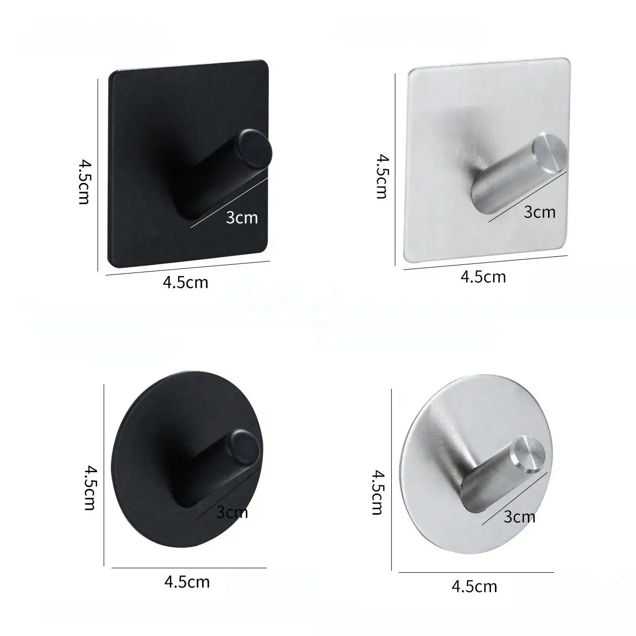 Stainless Steel High Load-bearing Non-perforated Sticky Kitchen Clothing Robe Hook