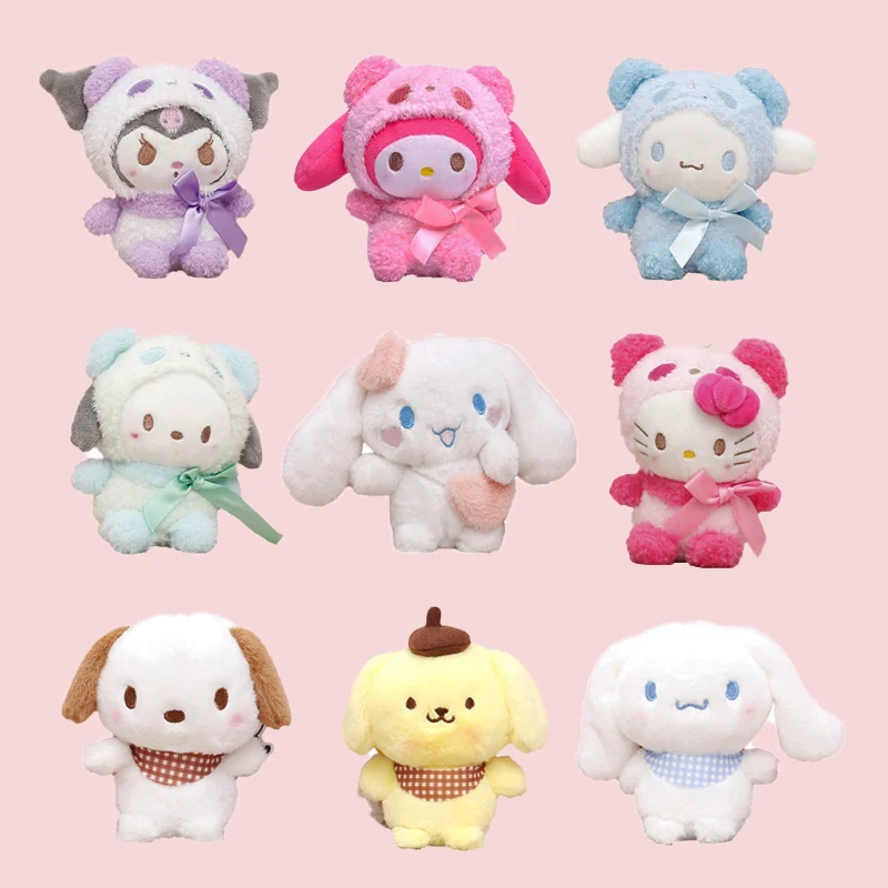 2023 Anime Sanrio keychain Demon Kuromi Plush Toy sanrio accessories Sitting Kitty Plush Doll bag purse for kids