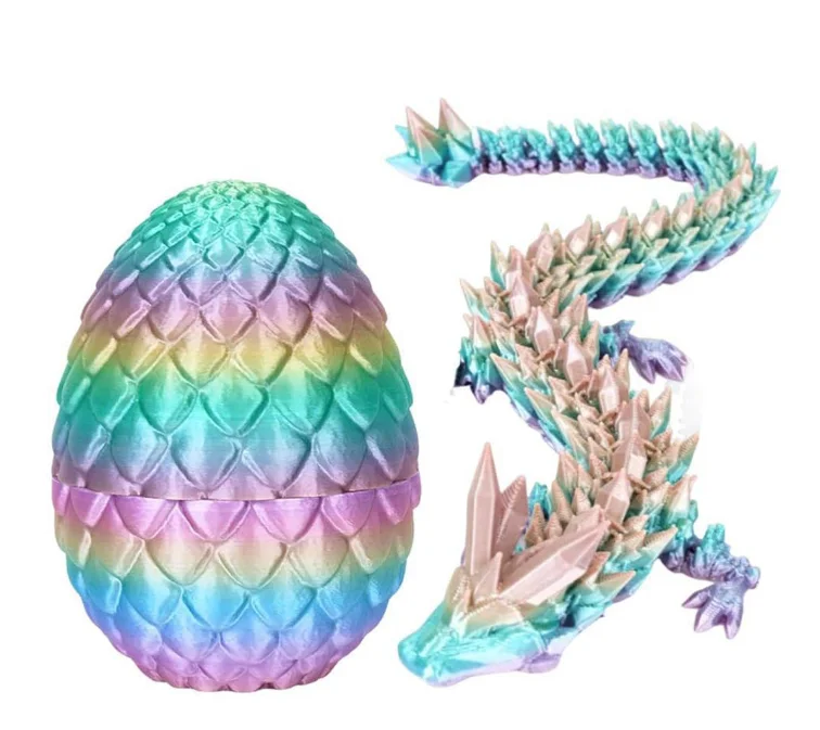 3D Printed Unisex Dragon Egg Gem Crystal Ornament Set Colorful Decoration for Play Hand Gift Creative Trendy Dragon Egg Ornament