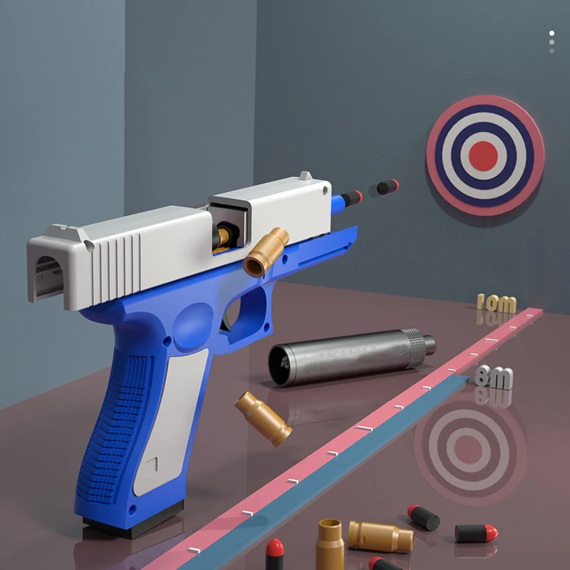 hot adults continuous soft bullet gun toy shell ejection toy gun automatic cheap realistic 3d printed fidget toy guns for boys