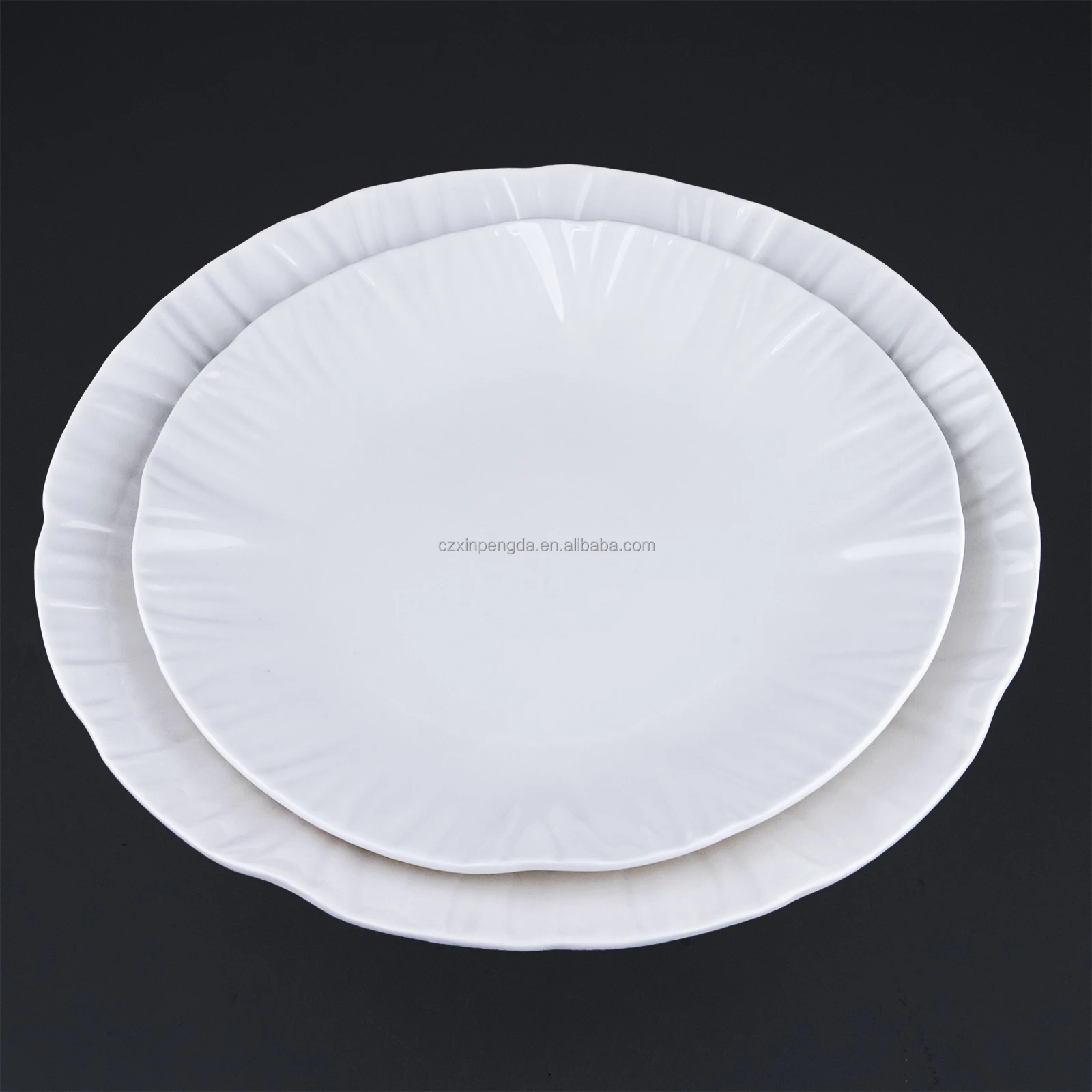 Cheap price customized design China fine dinner plates wedding home party restaurant porcelain ROUND dishes ceramic plates