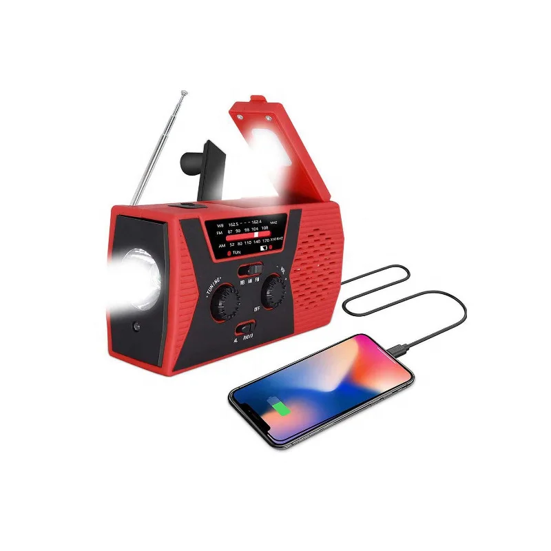 Solar Panel Radio Hand-cranked Flashlight Multi-function Radio Outdoor Waterproof Emergency portable Radio