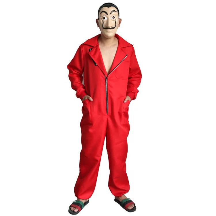Salvador Dali Movie Costume Money Heist The House of Paper La Casa De Papel Cosplay Halloween Party Costumes with Face Mask