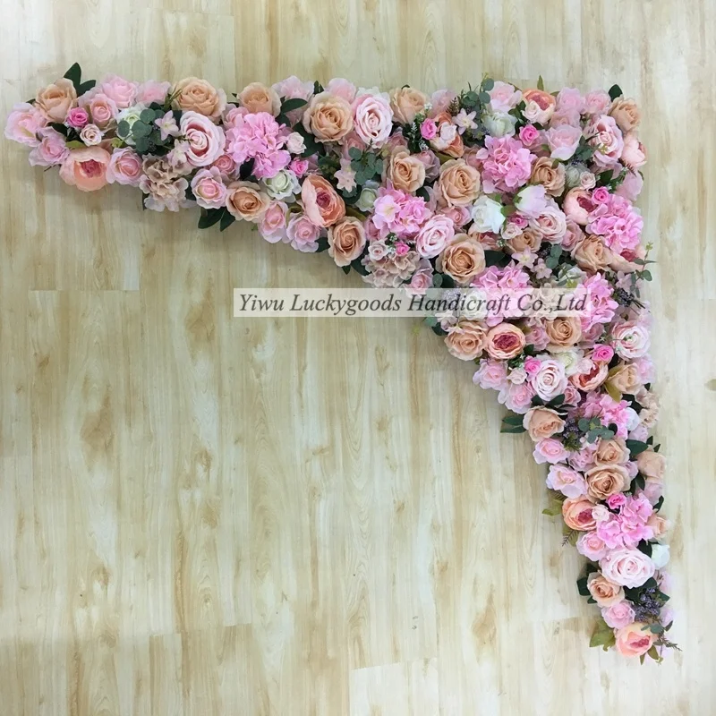 LFB561-3  colourful rose peony flower backdrop flower garland with green leaf for wedding backdrop