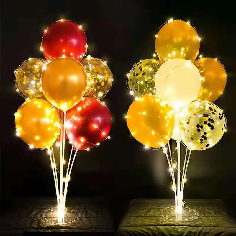 Glowing balloon tree lights road lead balloon set floating birthday table floating wedding shop opening anniversary bracket
