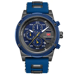 Relogio Masculino Mini Focus MF0246G Chronograph Quartz Watches Luxury Men Wrist Waterproof Fashion Silicone Sport Watch