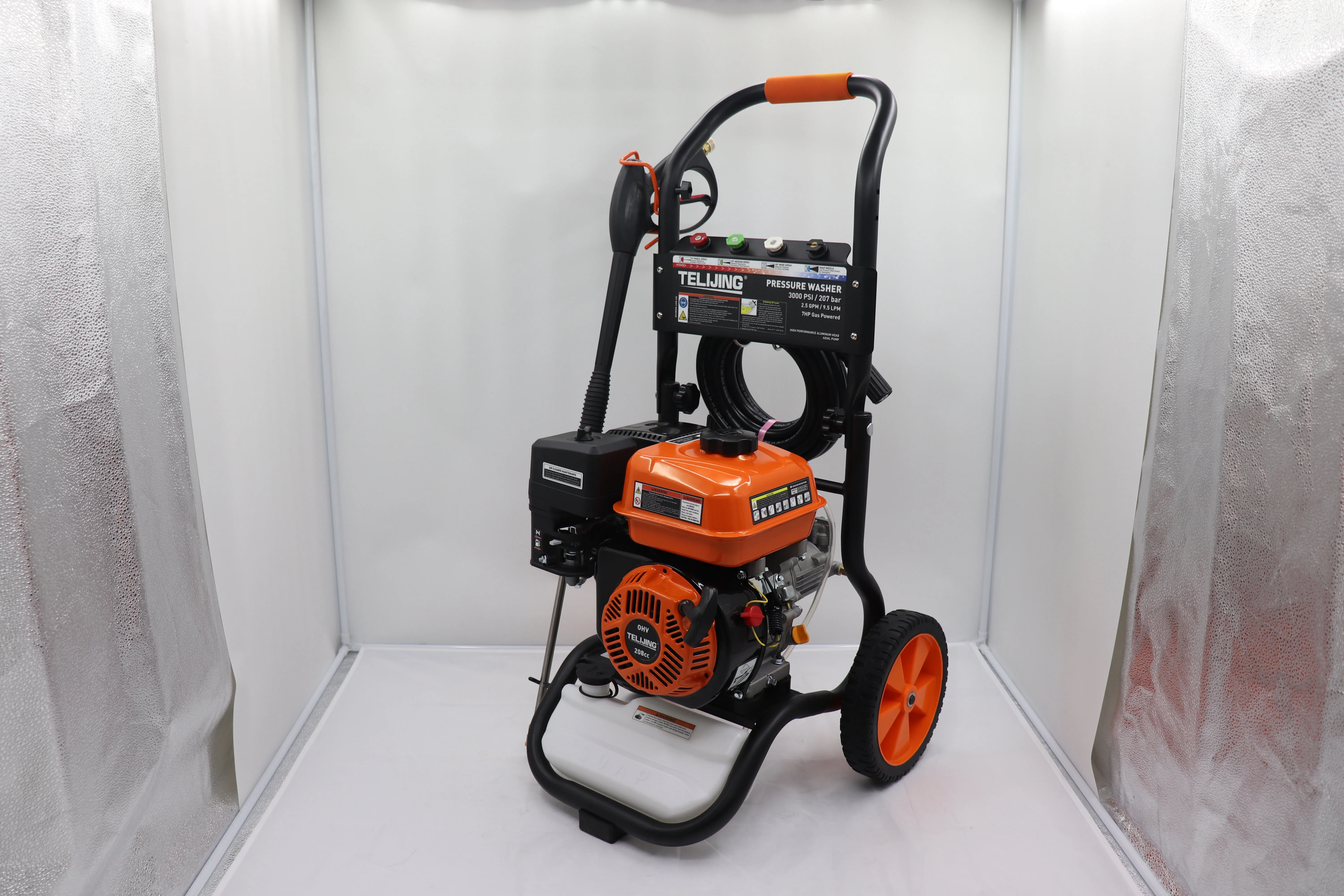 Прямая Продажа с фабрики портативная машина для уборки снаружи 3100psi/213 бар 2 колесами бензиновая мойка высокого давления личного использования