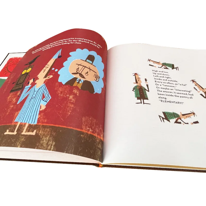 Hard cover sewing binding full color glossy paper children book printing services