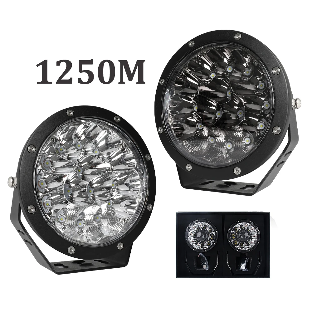 E-marked Combo Spot Beam 1400M Car Led Spotlight 4x4 Off Road Truck 7 Inch Round Offroad 7' round inch led work light for jeep