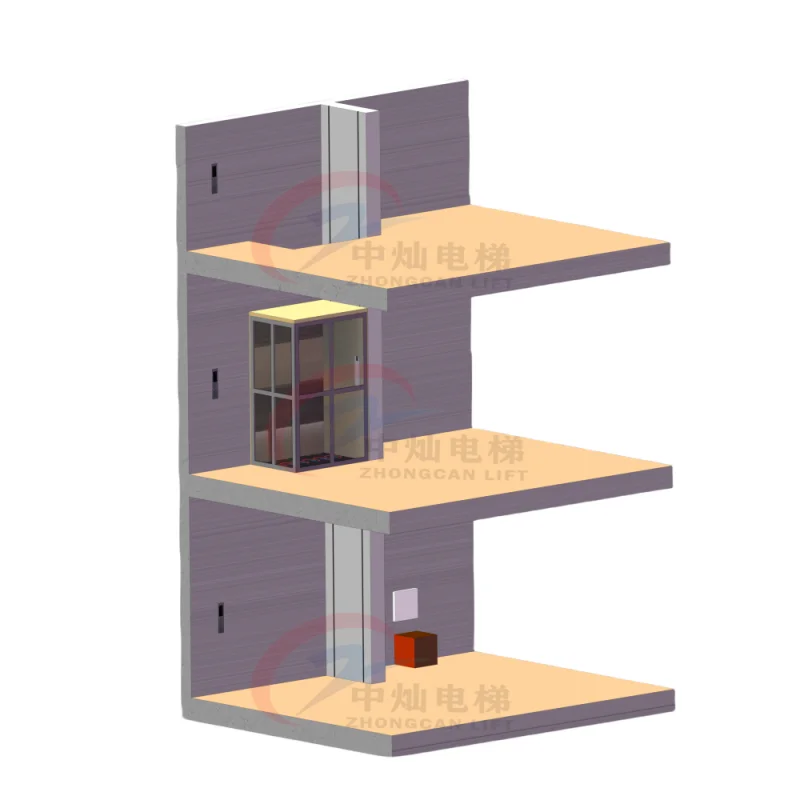 2-4 floors Indoor &Outdoor Electric Residential Cheap Passenger Elevator Lift Small Dumbwaiter Home Lift For Sale