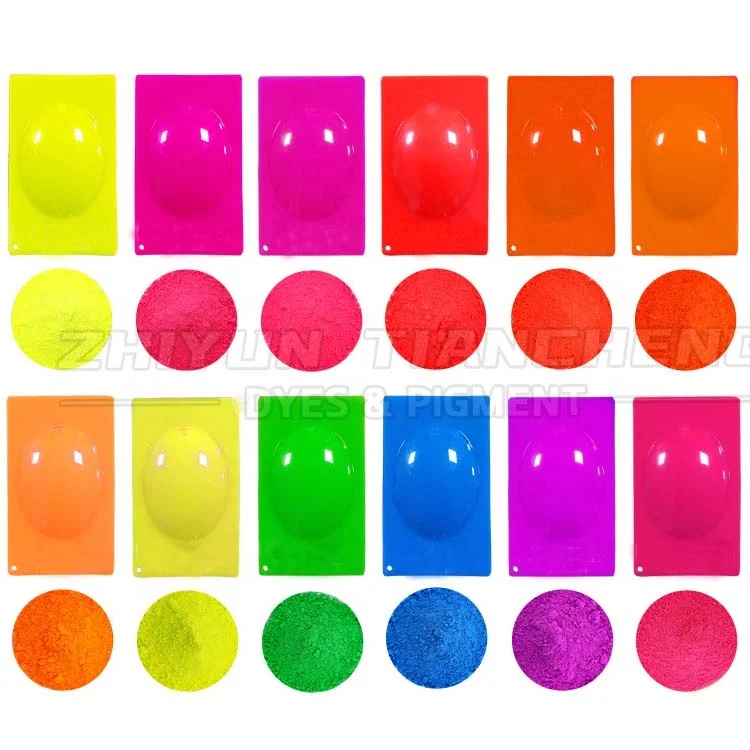 Fine quality powder fluorescent pigment red color for plastic rubber paint