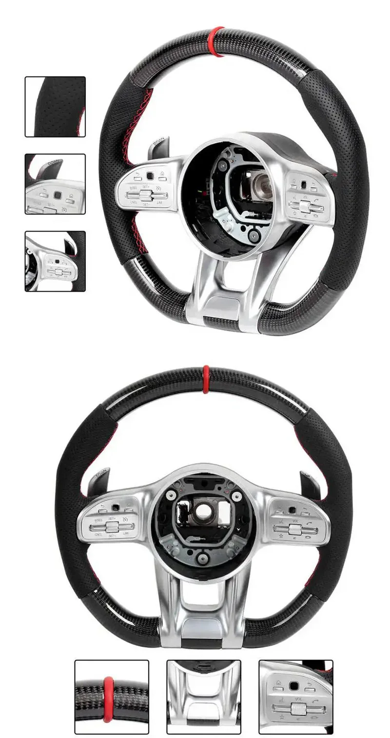 Custom Carbon Fiber Steering Wheel for Mercedes Benz AMG GT G C S Class W211 W222 W221 W204 W222 W205 W212 S63 C300 CLA GLE GLC