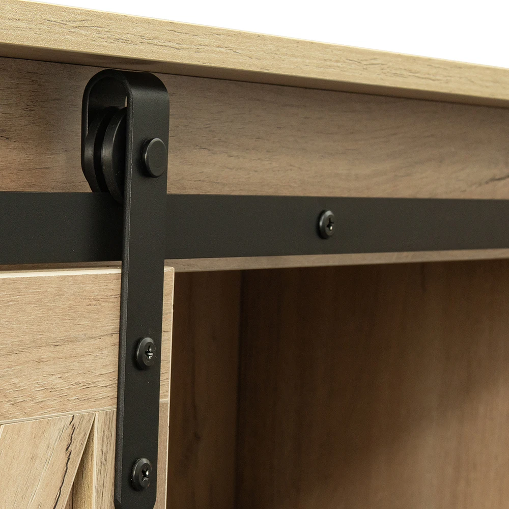 Large Capacity Storage Cupboard Wooden Sliding Cabinet Door Tv Console Cabinet With Adjustable Shelf