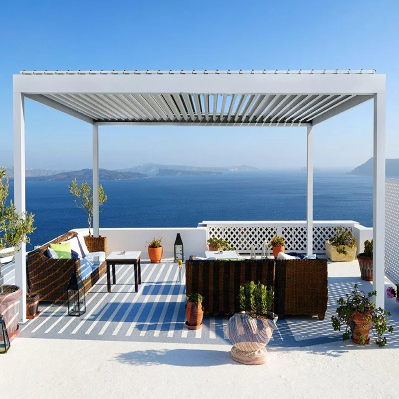 Weatherproof Manual Outdoor Courtyard  Louver Product Buy Aluminum Louver Roof Pergola