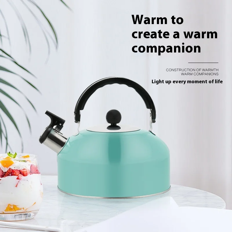 Creative Colorful 3L Stainless Steel Whistling Kettle Home Use for Induction Cooker & Gas Stove Metal Material