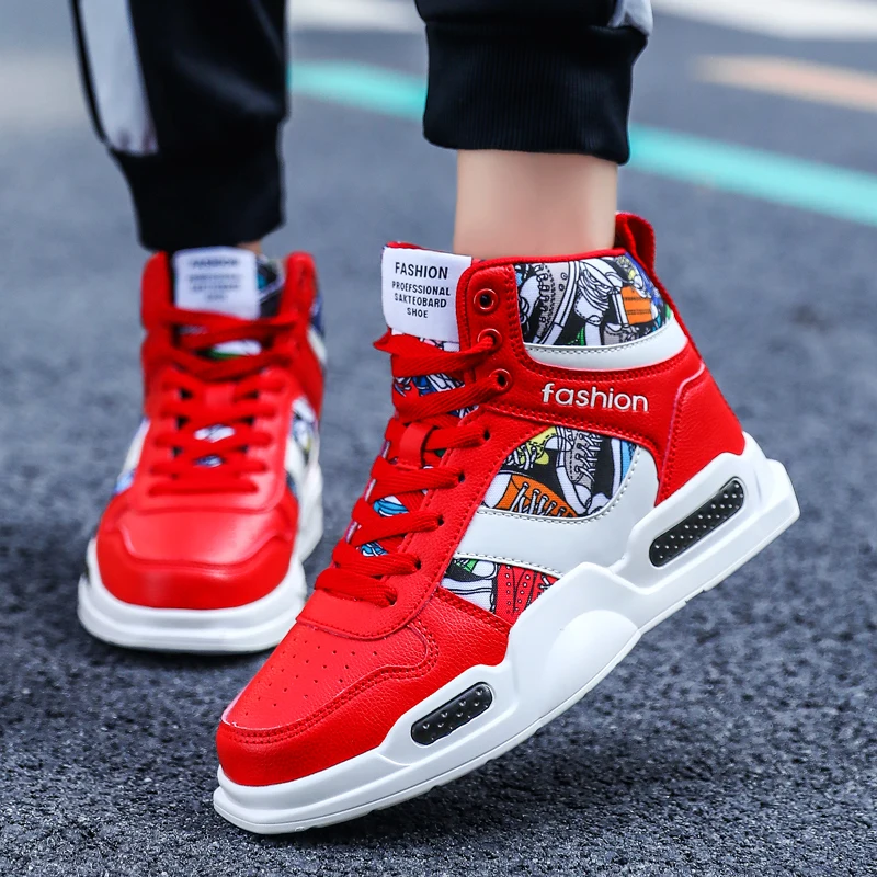 Running Shoes Fashion High Top Sneakers Casual Mens Boots Custom Logo Mens Platform Skateboard Sneakers Walking Unisex EVA PU