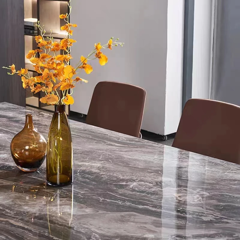 Concrete Modern living room furniture stick stone grain sintered stone table top Living room kitchen dining table